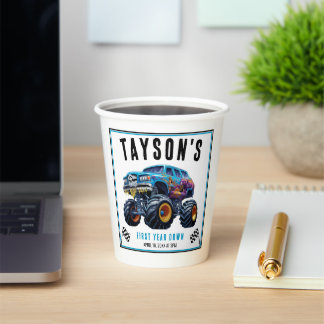 Vroomモンスタートラックブーム | 誕生日パーティー 紙コップ