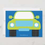 Vroom男の子のための車の誕生会 招待状 (裏面)