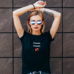 Vroom。女性用VroomオートバイTシャツ Tシャツ