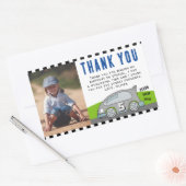 Vroom Racing Car Road Boy写真誕生日ありがとう 長方形シール (封筒)