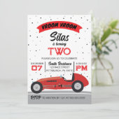 Vroom Vroomアンティークレースカーバースデーパーティー 招待状 (スタンド正面)