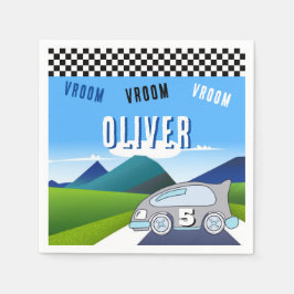 Vroom Vroomレーシングカーロードボーイ誕生日 スタンダードカクテルナプキン