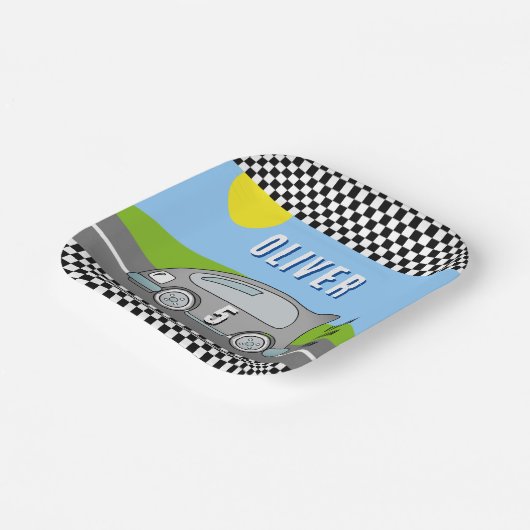 Vroom Vroomレーシングカーロードボーイ誕生日 ペーパープレート (傾斜あり)