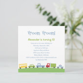 Vroom Vroom Cars Birthday Party Invitation（Vroom V 招待状 (スタンド正面)