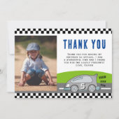 Vroom Vroom Racing Car Road Boy Photo Birthday サンキューカード (正面)