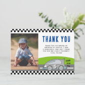 Vroom Vroom Racing Car Road Boy Photo Birthday サンキューカード (スタンド正面)