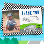 Vroom Vroom Racing Car Road Boy Photo Birthday サンキューカード<br><div class="desc">Vroom Vroom Racing Car on a Road Boy Photo Birthday Thank You Card. This thank you card is perfect for a little boy who loves racing cars! The drawing of the car on the road in nature. The text of “Vroom Vroom Vroom” will remind your loved one of the fun...</div>