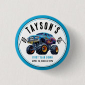 Vroom Zoom Monster Truck Boom | 1歳の誕生日パーティー 缶バッジ (正面)