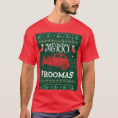 VROOMAS -メリークリスマスの醜いセーター Tシャツ (正面)