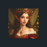 VS001_Vivid Fairy - Christmas Edition #1 キャンバスプリント<br><div class="desc">This enchanting piece depicts a beautiful fairy wearing a ruby-adorned tiara. Dressed in red, she has a serene expression and iridescent wings that exude elegant grace and an air of eternal fantasy. Perfect for lovers of fairy tales, fantasy art, and magical elegance. This artwork was generated by AI based on...</div>