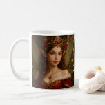 VS001_Vivid Fairy - Christmas Edition #1 コーヒーマグカップ<br><div class="desc">This enchanting piece depicts a beautiful fairy wearing a ruby-adorned tiara. Dressed in red, she has a serene expression and iridescent wings that exude elegant grace and an air of eternal fantasy. Perfect for lovers of fairy tales, fantasy art, and magical elegance. This artwork was generated by AI based on...</div>