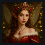 VS001_Vivid Fairy - Christmas Edition #1 ポスター<br><div class="desc">This enchanting piece depicts a beautiful fairy wearing a ruby-adorned tiara. Dressed in red, she has a serene expression and iridescent wings that exude elegant grace and an air of eternal fantasy. Perfect for lovers of fairy tales, fantasy art, and magical elegance. This artwork was generated by AI based on...</div>