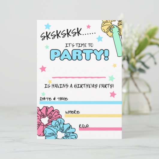 VSCOガールバースデーパーティ招待状 招待状 (スタンド正面)