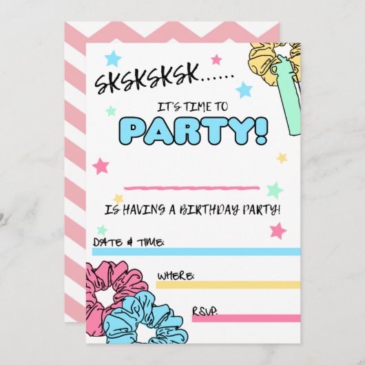 VSCOガールバースデーパーティ招待状 招待状 (正面/裏面)