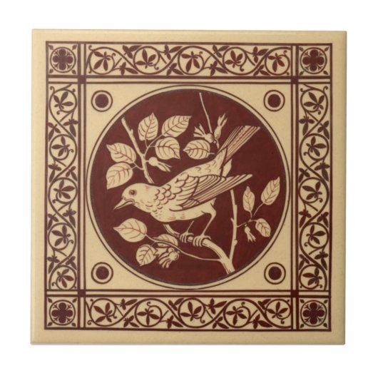 VT0006再生のアンティークTransferware タイル (正面)