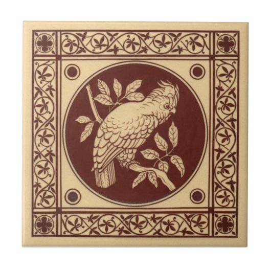 VT0009再生のアンティークTransferware タイル (正面)