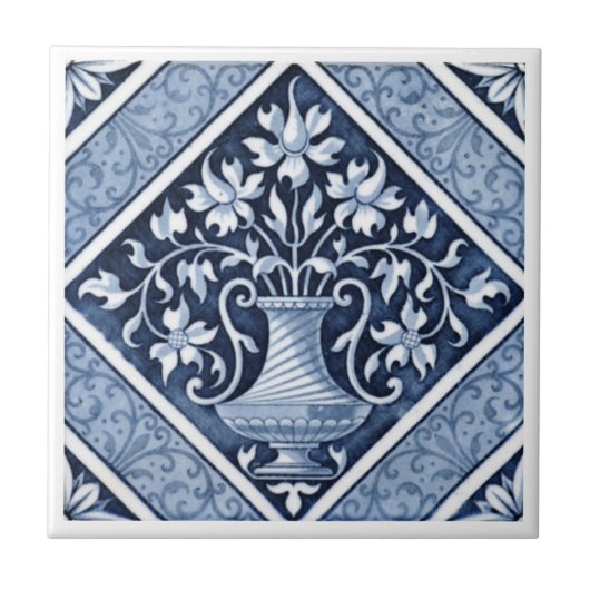 VT0010再生のアンティークTransferware タイル (正面)