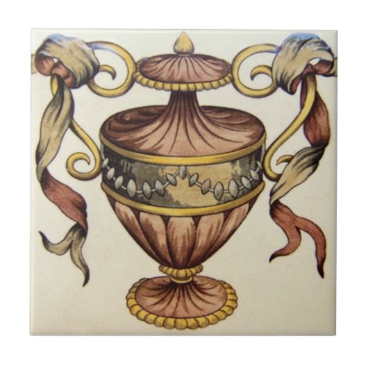 VT0015再生のアンティークTransferware タイル (正面)