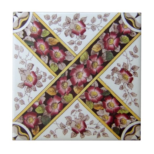 VT0016再生のアンティークTransferware タイル (正面)