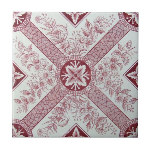 VT0040再生のアンティークTransferware タイル (正面)