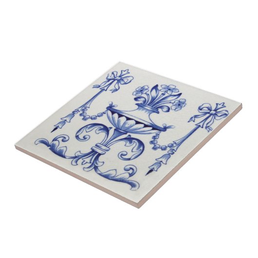 VT0041再生のアンティークTransferware タイル (側面)