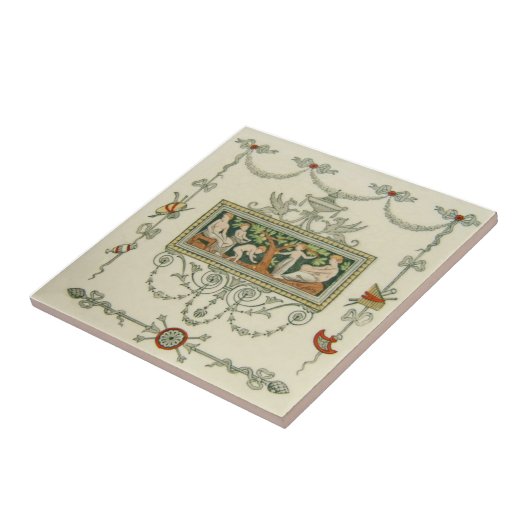 VT0046再生のアンティークTransferware タイル (側面)