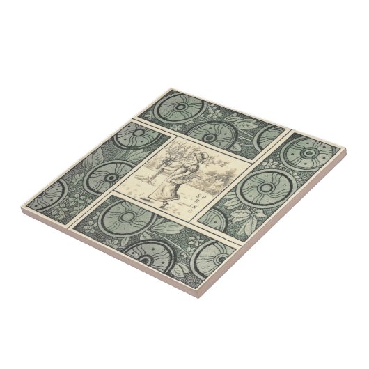 VT0049再生のアンティークTransferware タイル (側面)