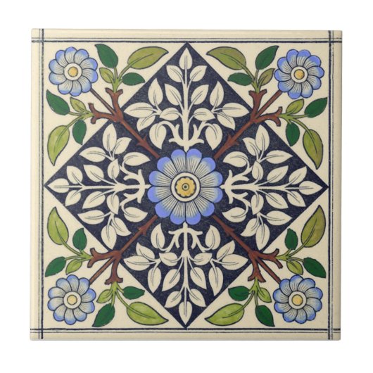 VT0054再生のアンティークTransferware タイル (正面)