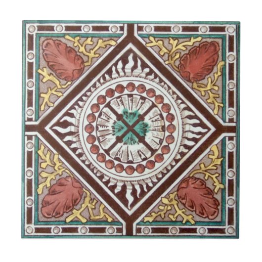 VT0057再生のアンティークTransferware タイル (正面)