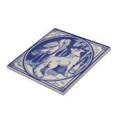 VT0061再生のアンティークTransferware タイル (側面)