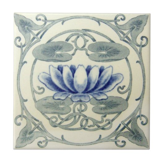 VT0063再生のアンティークTransferware タイル (正面)