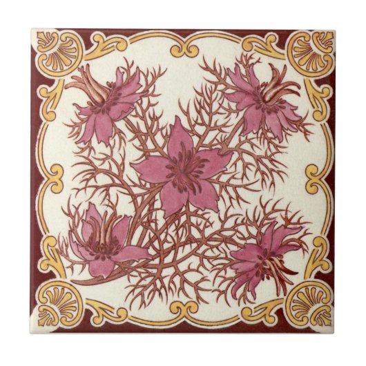 VT0072再生のアンティークTransferware タイル (正面)