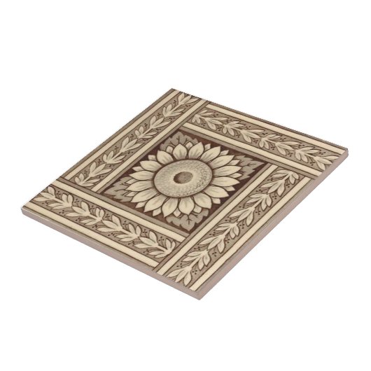 VT0074再生のアンティークTransferware タイル (側面)