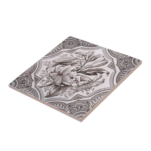 VT0076再生のアンティークTransferware タイル (側面)