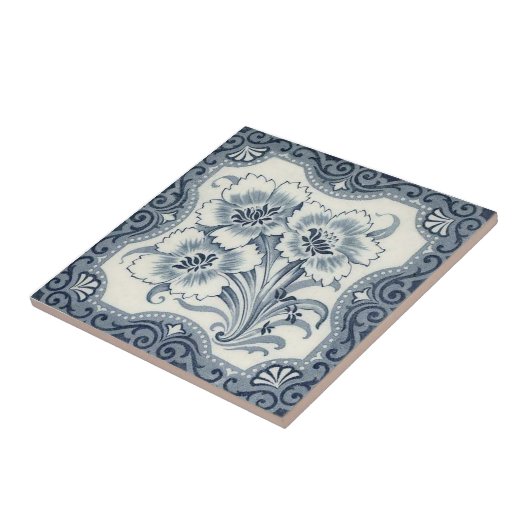 VT0079再生のアンティークTransferware タイル (側面)