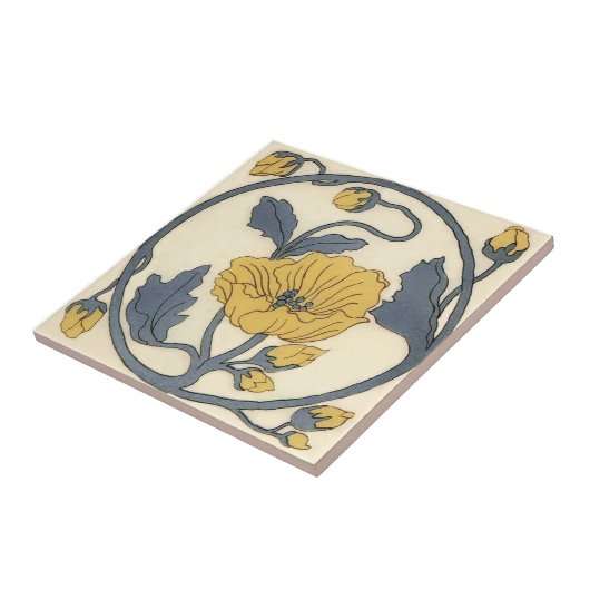 VT0080再生のアンティークTransferware タイル (側面)