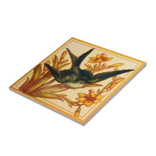 VT0081再生のアンティークTransferware タイル (側面)