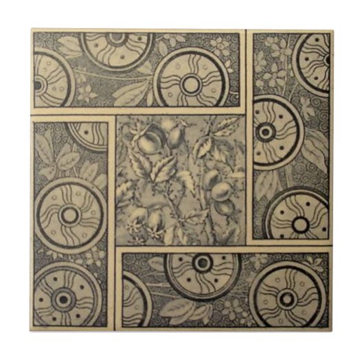 VT0083再生のアンティークTransferware タイル (正面)