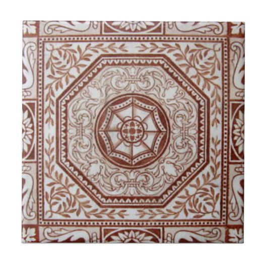 VT0084再生のアンティークTransferware タイル (正面)