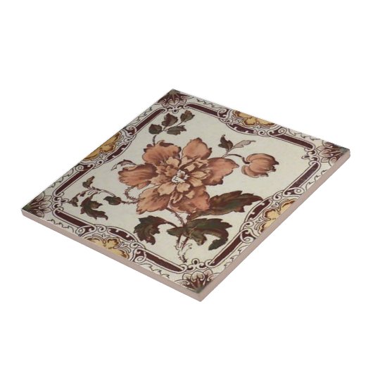 VT0091再生のアンティークTransferware タイル (側面)