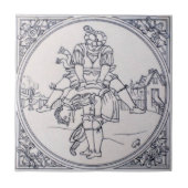 VT0095再生のアンティークTransferware タイル (正面)