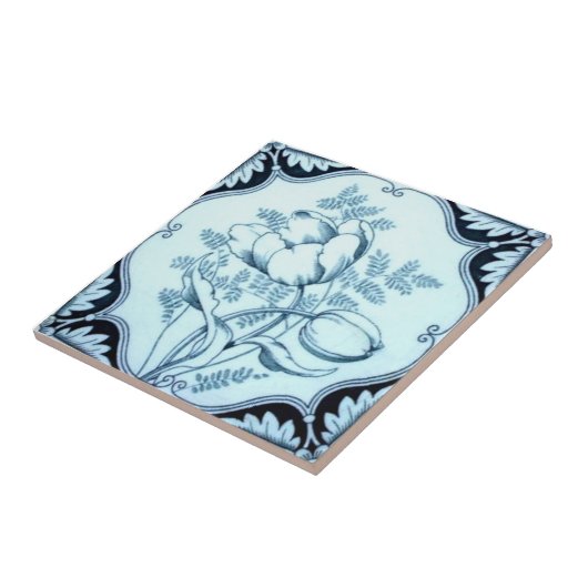 VT0101再生のアンティークTransferware タイル (側面)