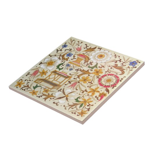 VT0105再生のアンティークTransferware タイル (側面)