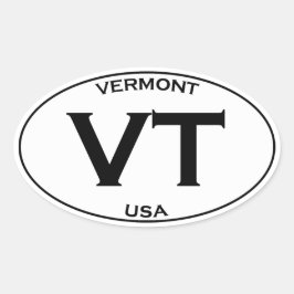 VT - Vermont USA楕円ロゴ 楕円形シール