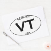 VT - Vermont USA楕円ロゴ 楕円形シール (封筒)