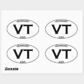 VT - Vermont USA楕円ロゴ 楕円形シール (シート)