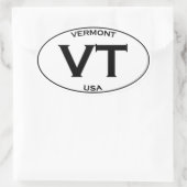 VT - Vermont USA楕円ロゴ 楕円形シール (バッグ)