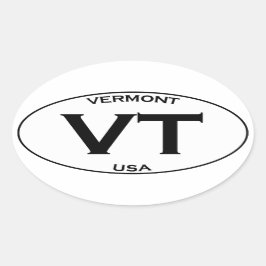 VT - Vermont USA楕円ロゴ 楕円形シール