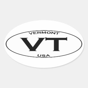VT - Vermont USA楕円ロゴ 楕円形シール
