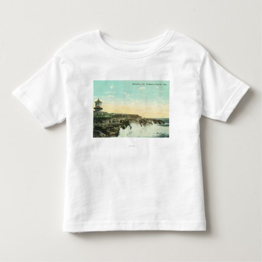 Vue de l'EauSanta Cruz、カリフォルニアのブレーカの眺め トドラーTシャツ (正面)